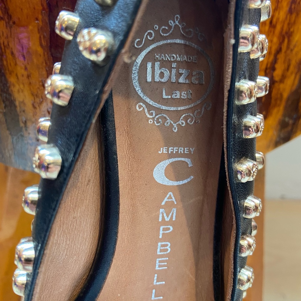 Jeffrey Campbell Black and Gold Studded Loafers - Picture 5 of 12